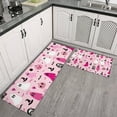 thumbnail image 2 of Halloween Pink Ghosts and Witchy Elements Kitchen Rugs Sets Of 2,Anti Fatigue Kitchen Mat Rugs Non Slip Washable,Decorative Kitchen Floor Mats for Kitchen,Sink,Laundry,17"x30"+17"x47", 2 of 7