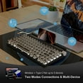 thumbnail image 4 of Vintage-Inspired Mechanical Keyboard with Bluetooth 5.0, Blue Switch, 83-Key Layout, LED Backlighting, and Sleek Black Design for Office Use, 4 of 6