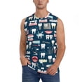 thumbnail image 2 of Lsque Dental Print Men's Cotton Blend Sleeveless Muscle Shirts (S-3XL)- Moisture Wicking, Odor Protection, UPF 30+,XX-Large, 2 of 8