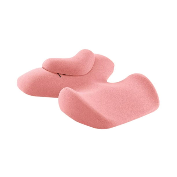 Almohada de masaje para el cuello, de espuma viscoelástica, cómoda y ergonómica para camilla de masaje. Rosa