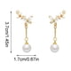 thumbnail image 3 of Aguja de plata de cristal de la flor de la perla de la borla Pendientes Mujer Temperamento Luz Pendientes Stud, 3 of 7