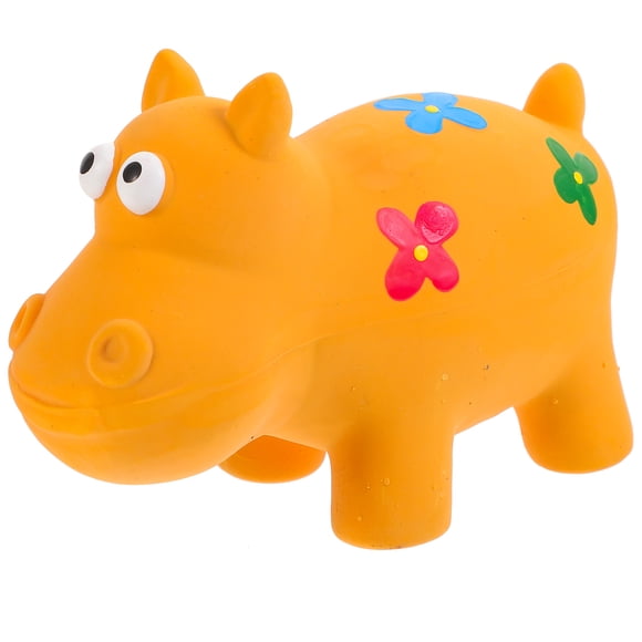 Juguete chirriante para perros, juguete con forma de hipopótamo, juguete de látex para perros, juguete interactivo de dibujos animados para cachorros