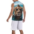 thumbnail image 2 of Honeii Hawaiian Swimming Lion print basktball shirt for men and women, Unisex basketball jersey for Theme party-Medium, 2 of 6