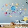 thumbnail image 4 of Carton Rabbit Astronaut Wall Decals Space Stars Moon Rocket Wall Stickers Planetary Meteors Removable, 4 of 9