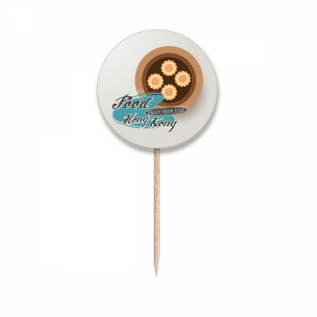 Hong Kong Fish Meat Shaomai China Toothpick Flags Round Labels Party Decoration