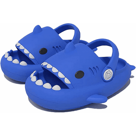

Wish Boys Girl Cloud Shark Slides Non-Slip Novelty Open Toe Sandals Extremely Comfy Cushioned Thick Sole Cute Cartoon Shower Slippers Indoor & Outdoor Lake Blue 2 Size: 200 S709