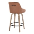 thumbnail image 6 of Hannah 26" Fixed-Height Counter Stool Set of 2 with Backs, Counter Height Chairs, Counter Height Stools Swivel, Swivel Counter Stools For Kitchen Island (Camel Faux Leather), 6 of 6
