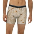 thumbnail image 2 of Cauagu Tortilla Print Men's Boxer Briefs, Funny & Cute Underwear Elastic Waistband Briefs Ideal Gift for Men,1-Pack, 2 of 7