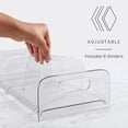 thumbnail image 3 of Freezer Organizer with Adjustable Dividers and Handles for Frozen Food Storage, Clear, 3 of 7