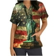 thumbnail image 3 of Gamivast Scrubs for Women Patriotic Star Print V-Neck Short Sleeve Nursing Scrubs with Pockets Quick Dry Moisture Wicking Scrub Tops Nursing Uniform, 3 of 5