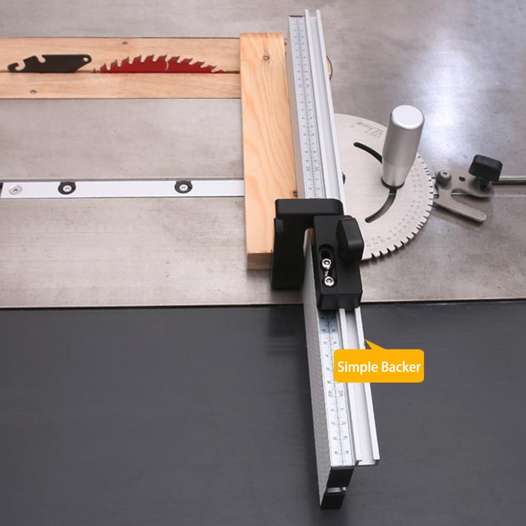 MOMOJIA 450mm Miter Gauge with Track Stop TableSa-Woodworking Tools DIY Push Handle Simple Style Backer Aluminum and Bakelite