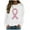 White, variant on KHONTS Women Cancer Sweatshirt Sequin Cancer Awareness Long Sleeve Casual Fall Crewneck Pullover Sweatshirts White XL