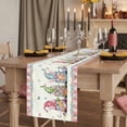 thumbnail image 2 of Table Runners 108 Inches Long Dress Scarves, Happy Easter Farmhouse Coffee/Dining/Kitchen Table Runner for Living Room, Funny Gnomes Rabbits Colorful Eggs Plaid 13x108 Inch, 2 of 9