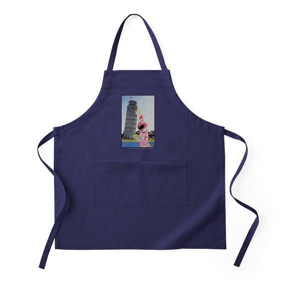 CafePress - Power Rangers Pink Ranger At The Leaning Tow - Kitchen Apron with Pockets, Grilling Apron, Baking Apron