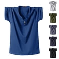 thumbnail image 4 of Krdevn Men's Summer Large Size V Neck Cotton Top T Shirt,L, 4 of 5