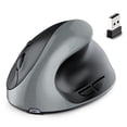 thumbnail image 1 of Ratón Óptico Vertical Ergonómico Recargable de Modo Dual USB 2.4G Inalámbrico + Bluetooth para Computadora Portátil Gris, 1 of 5