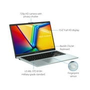 ASUS Vivobook 15.6” FHD PC Laptop, Intel i3-N305, 8GB, 256GB, Windows 11, Green Grey, E1504GA-WS34