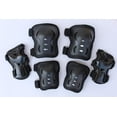 thumbnail image 1 of 6 PCS Set Kid's Roller Blading Wrist Elbow Knee Pads Blades Guard (Black), 1 of 1