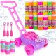 thumbnail image 2 of Máquina de burbujas para cortacésped, juguete rosa y morado para niños al aire libre para divertirse., 2 of 4