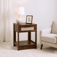 thumbnail image 3 of Homy Casa Rattan Front Accent Cabinet with Storage Shelf for Living Room Corner Decor, Brown, 3 of 8