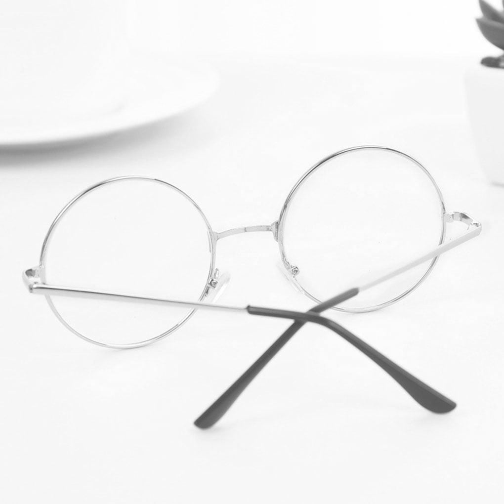 Maoww Men Women Girls Retro Round Circle Eyeglasses Metal Frame Eyeglasses Clear Lens Eye Glasses Eyewear Walmart