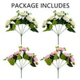 Nuptio 4 Bunches Peonies Artificial Flowers White and Pink Fake Peony