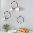 thumbnail image 3 of MyGift Set of 3 Black Metal Wall Mounted 3-Hook Mug Rack Holder, 3 of 3