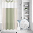 thumbnail image 3 of Small Stall No Hook Shower Curtains Sage Green Vintage Waterproof Fabric Shower Curtain Set Geometric Stripes Simple Lines Bath Curtains for Bathroom Decor with See Through Mesh Top Window 36x78 Inch, 3 of 9