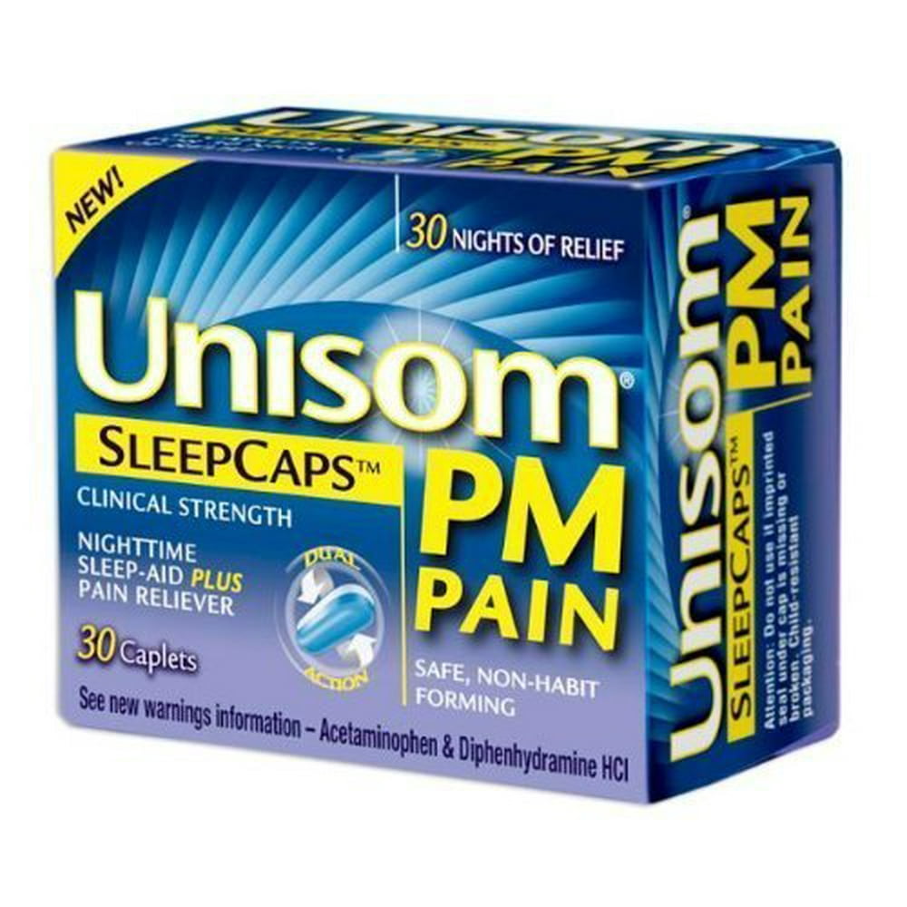 Unisom Pm Pain Clinical Strength Sleep Caps 30 Ea, 2 Pack Walmart