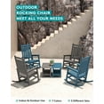thumbnail image 5 of VOUA Outdoor Rocking Chair Set of 2 HDPE Plastic All Weather Slatted for Lawn Garden Deck Outside, Gray, 5 of 6