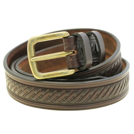 Embossed Brass Buckle - Made In USA 1 3/8