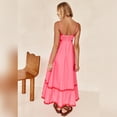 thumbnail image 5 of IDOPIP Summer Casual Dress for Women Elegant Spaghetti Straps Smocked Sundress XL Rose Red, 5 of 6