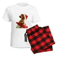 thumbnail image 5 of CafePress - Dachshund Christmas Women's Light Pajamas - Women's Short Sleeve Print T-Shirt and Pants Light Cotton Pajama Set, 5 of 7