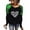 #01-Green, variant on Craaazy St Patricks Day Shirts Womens Long Sleeve Shamrock Printed Round Neck Tops Gifts