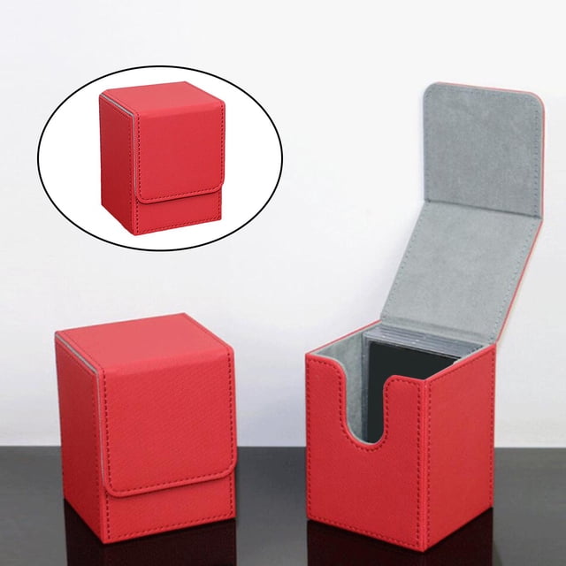 Caja de almacenamiento ranurada CUTICAT capacidad de cuero PU organizador de s comerciales soporte de almacenamiento Vertical rojo