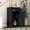 Black, variant on Stackable Shoe Box with RGB LED Light, Wooden Shoe Storage Bin with Glass Door, 4 Tier Shoe Display Case for Sneakers, White