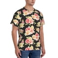 thumbnail image 2 of Vsdgher Rose Flowers Print Men's Dry Fit Mesh Athletic Shirts Moisture Wicking Tennis T-Shirt Tops, 2 of 9