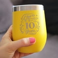 thumbnail image 3 of Bevvee Insulated Wine Tumbler 12 oz Cheers 10 Years Anniversary Gifts Tumblers, 3 of 4