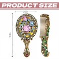 thumbnail image 3 of ACDANC Style1 Hand Mirror - 5.3"×2.7"×0.8" Oval Rose Sculpture Handle Mirror, 3 of 7