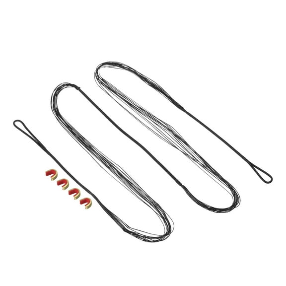 Uxcell 14 Strands Bow String Replacement with 4 Nock Points for AMO 54" Recurve Bow Traditional Longbow, Black