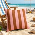 thumbnail image 2 of Outdoor Waterproof Pillow Cover, Geometric Stripe Cushion Case, Nylon Spandex Material, Weather Resistant, Stylish Decor for Sofa Chair Patio Living Space,Multicolor D, 2 of 5