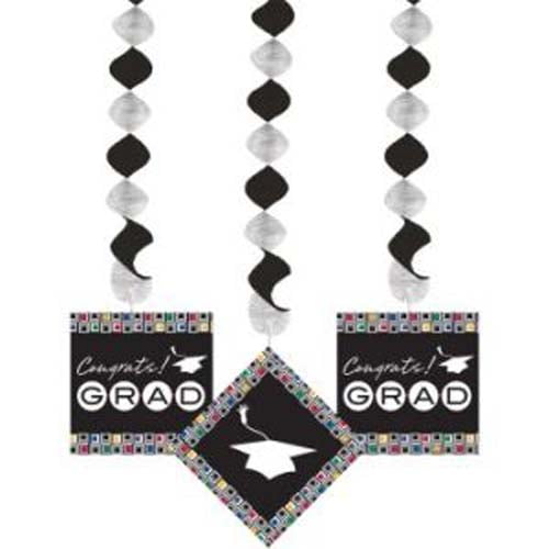 Graduation 'Mod Grad' Hanging Cutout Decorations (3pc)