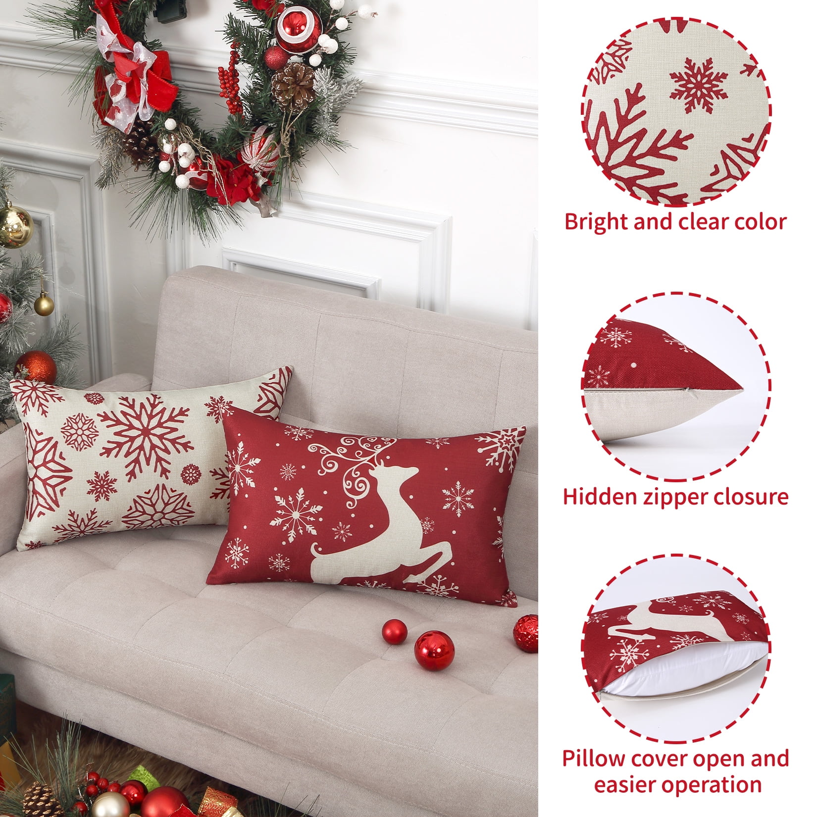  Cirzone Christmas Pillow Covers 12x20 Christmas Tree