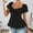 Black, variant on Endives Women's Short Sleeve Tshirt Tie Up Front Blouse Tuck Waist Shirts Tunic Tops Summer Trendy Pink