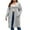 Gray, variant on Women's Lightweight Button Down Cardigan Sweaters Ndbuld Women's Solid Plus Size Long Sleeve Cardigan Coat With Pockets Gift for Adults Black 2XL