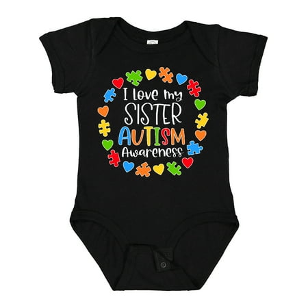 

Inktastic I Love My Sister Autism Awareness Gift Baby Boy or Baby Girl Bodysuit