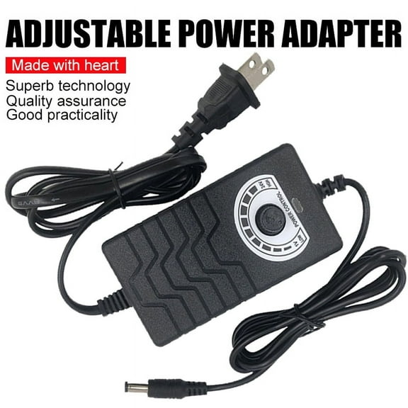 EIMELI 48W Universal DC Adapter Switching Power Supply for 1V to 24V Household Electronics and LED Strip ( Black )