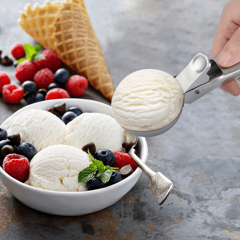 7inch Ice Cream Scoop, Premium Stainless Steel Ice Cream Scooper, Heavy Duty  Metal Icecream Scoops Spoon, Perfect for Frozen Yogurt Gelatos Sundaes  Fruit Cookie Dough, Sorbet