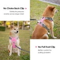 thumbnail image 4 of PHOEPET No Pull Dog Harness, Unique Colors Reflective Adjustable Dog Vest, with Soft Training Handle Metal Clips for Small Medium Large Dogs (Baby Pink Base & Grey Straps), 4 of 7