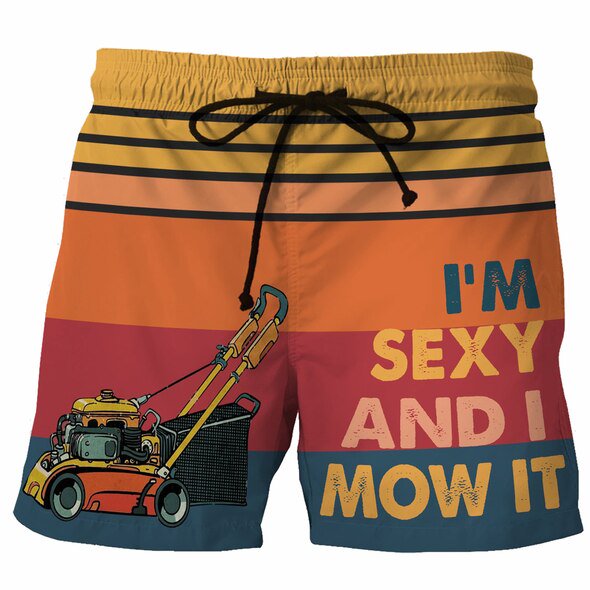 Pantalones cortos divertidos de playa para hombre, ropa de baño informal de moda para vacaciones, para el verano Fivean unisex